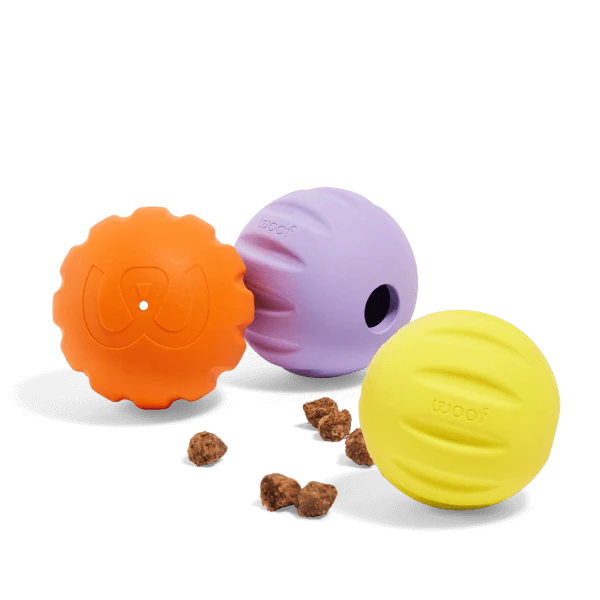 Flyball 3 Pack Fetch Ball and Puzzle Toy for Dogs
