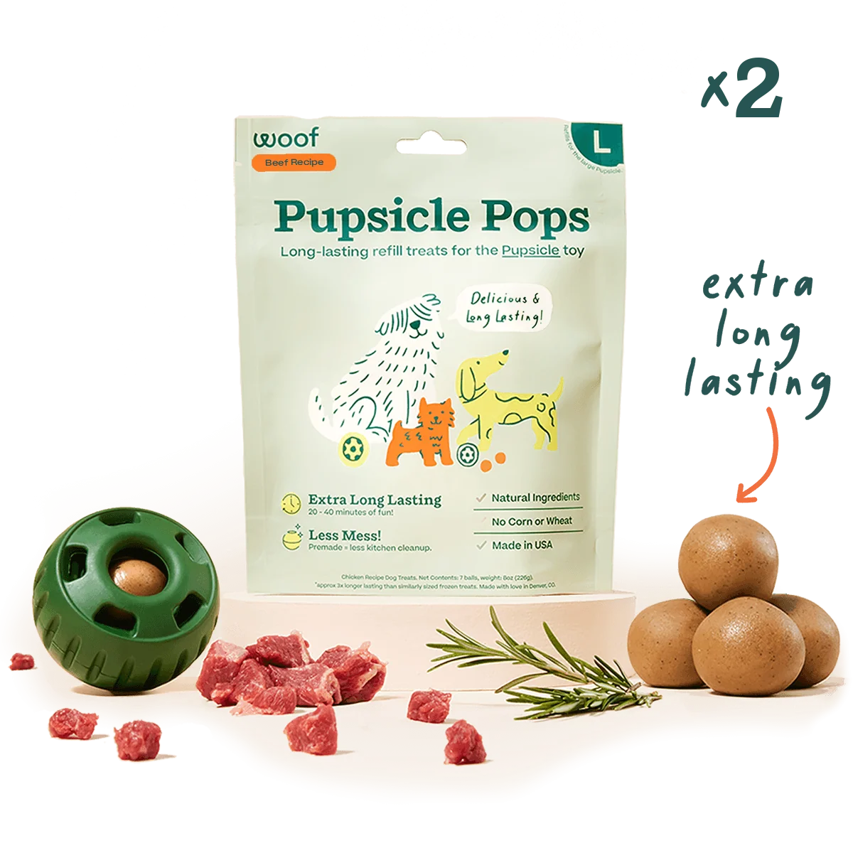 Beef Pops for The Pupsicle: 2 Pack