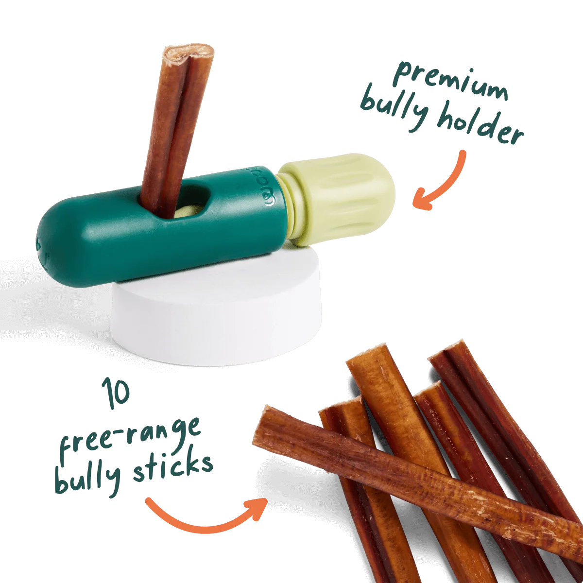 The BullySafe Better Pack: Chew Holder with 10 Bully Sticks